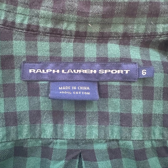 Ralph Lauren Sport Green  plaid Long Sleeve - Picture 4 of 6